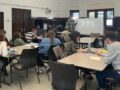 Students are sitting in english class