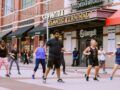 people are doing yoga on the street