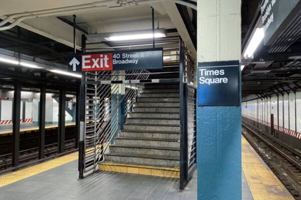 Empty staircase in a subway platform in New York
