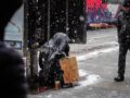 File photo A homeless iperson s seen during a snowstorm in the street in New York City. March, 22 2018. NYC Shuterstock by Miguel Pessoa